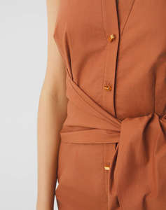 GUESS MARCIANO PAT SL DRESS - LIGHT STR COTTON POPELIN 110 ROCHIE DE DAMA