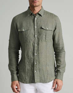 NAVY&GREEN CAMASA FIT LINE