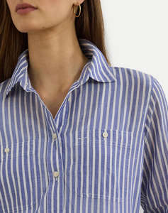 LAUREN RALPH LAUREN RIMNAN-LONG SLEEVE-BUTTON FRONT SHIRT