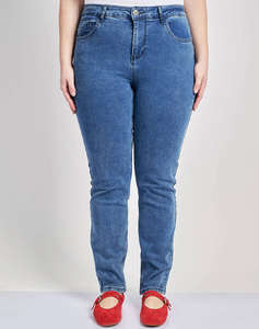 PARABITA Denim slim fit pantaloni albastrii