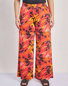 PARABITA Pantaloni elastici cu imprimeu floral