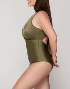 LUNA Gold swimsuit with molded triangle cup