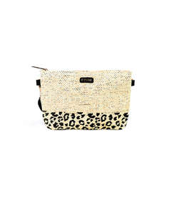LES TROPEZIENNES KAI-TZ-04 GEANTA CROSSBODY TESATURA CU DESIGN LEOPARD BEIGE (Dimensiuni: 21 x 16 x 4cm.)
