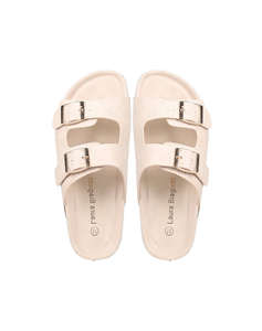 LAURA BIAGIOTTI 9066 SANDALE LOGO. CU DOUA BARETE ECRU