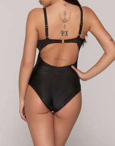 LUNA Gold swimsuit with molded triangle cup