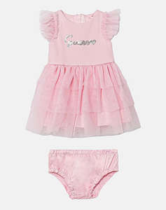 GUESS SET SS DRESS+SATIN PANTIES_CER ROCHIE DE COPII GIRL