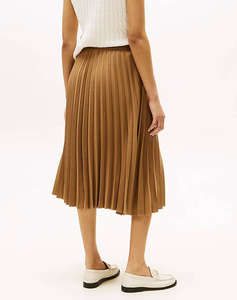 TOMMY HILFIGER FLUID PLEATED PULL ON MIDI SKIRT