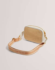 TED BAKER BARDAS Webbing Faux Raffia Camera Crossbody Bag (Dimensiuni: 21 x 15 x 6cm.)