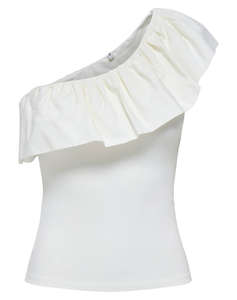 ONLY ONLSOFFY ONE SHOULDER MIX TOP BOX JRS