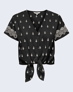 ONLY ONLSIESTA WILLA EMB SS KNOT BUT TOP WVN