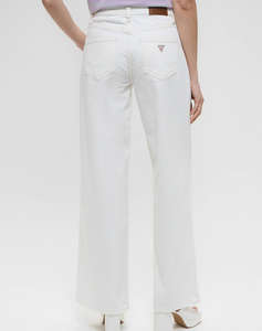 GUESS JEANS GJ G11 WIDE LEG - ECO REGEN CO AGATE STR WHITE PANTALONI DE DAMA