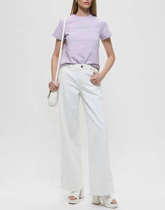 GUESS JEANS GJ G11 WIDE LEG - ECO REGEN CO AGATE STR WHITE PANTALONI DE DAMA