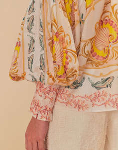 FARM RIO MARITIME MAGIC OFF-WHITE BLOUSE