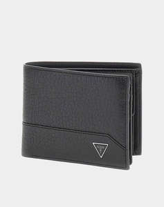 GUESS BRCLN BLFLD W S FLT W COIN PKT PORTOFEL DE BARBATI (Dimensiuni: 12 x 9.5 x 2.5cm.)