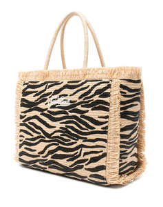MC2 VANITY STRAW N-STRAW BAG WITH HANDLE-ZEBRA 0010 EMB (Dimensiuni: 33 x 27cm.)