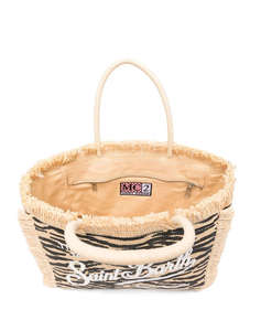 MC2 VANITY STRAW N-STRAW BAG WITH HANDLE-ZEBRA 0010 EMB (Dimensiuni: 33 x 27cm.)