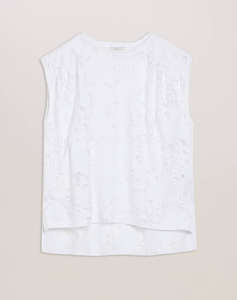 TED BAKER VLEENA Printed Burnout Vest Top