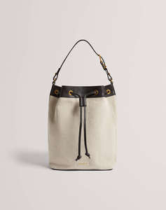TED BAKER TASHAH Belt Detail Canvas Herringbone Backpack