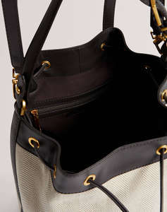 TED BAKER TASHAH Belt Detail Canvas Herringbone Backpack