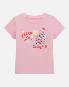 GUESS SS T-SHIRT - MID ORGANIC CO STR JERSEY 160 BLUZA DE COPII GIRL