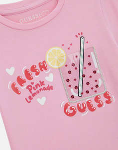 GUESS SS T-SHIRT - MID ORGANIC CO STR JERSEY 160 BLUZA DE COPII GIRL