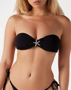 GUESS BANDEAU REMOV. PADS - RECY NYLON MICROFIBER SLINKY COSTUM DE BAIE DE DAMA