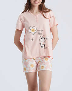 COTTONMANIA 16037 CRAZY FARM PIJAMALE DE DAMA FLOWER