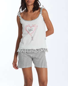 COTTONMANIA 15918 CRAZY FARM PIJAMALE DE DAMA RIGATINO