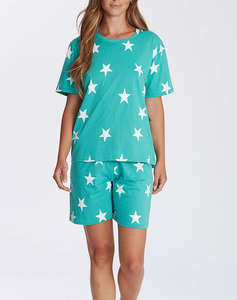 COTTONMANIA LV242 LOVE PIJAMALE DE DAMA COMFORT STARS GREEN