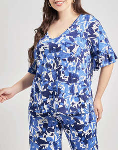 PARABITA Bluza cu volane jersey cu imprimeu floral