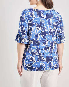 PARABITA Bluza cu volane jersey cu imprimeu floral