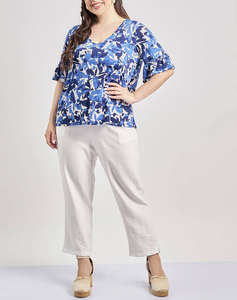 PARABITA Bluza cu volane jersey cu imprimeu floral