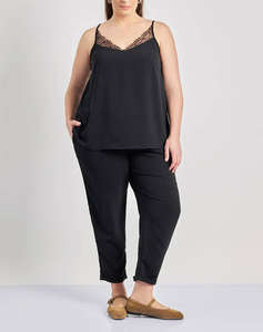 PARABITA Top lenjerie cu efect washed in relief cu dantela