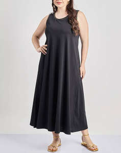 PARABITA Rochie fara maneca din bumbac cu fir lurex