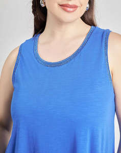 PARABITA Rochie fara maneca din bumbac cu fir lurex