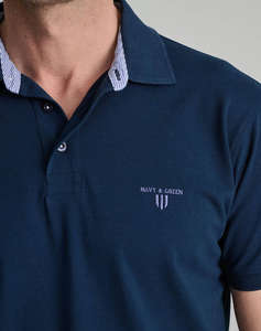 NAVY&GREEN BLUZA POLO