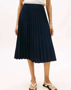 TOMMY HILFIGER FLUID PLEATED PULL ON MIDI SKIRT