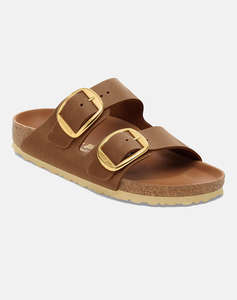 BIRKENSTOCK F25 LEATHER ARIZONA BIG BUCKLE LEOI COGNAC HEX 35 - 43 NARROW CORE ESSENTIAL INCALTAMINTE DAMA
