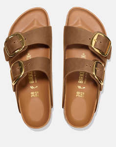 BIRKENSTOCK F25 LEATHER ARIZONA BIG BUCKLE LEOI COGNAC HEX 35 - 43 NARROW CORE ESSENTIAL INCALTAMINTE DAMA