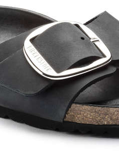BIRKENSTOCK F25 LEATHER MADRID BIG BUCKLE LEOI BLACK HEX 35 - 43 NARROW CORE ESSENTIAL INCALTAMINTE DAMA
