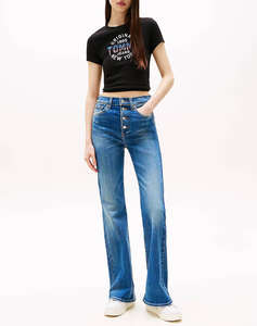 TOMMY JEANS TJW SLIM SH TOMMY NY RIB TEE