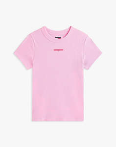 TOMMY JEANS TJW SLIM SCRIPT LABEL SS TEE EXT