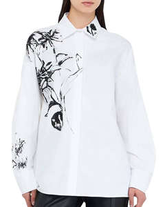 LIU JO BLACK_CF5C06_CAMICIA CON STAMPA PIAZZATA CAMASA DE DAMA