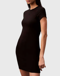 CALVIN KLEIN SS CO CONTOUR 1X1 RIB MINI DRESS