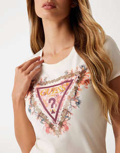 GUESS SS TRIANGLE FLOWERS TEE BLUZA DE DAMA