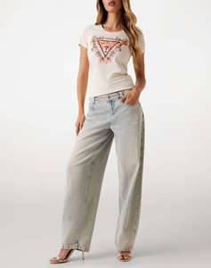 GUESS SS TRIANGLE FLOWERS TEE BLUZA DE DAMA