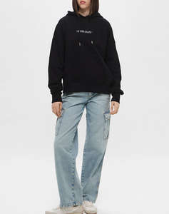 GUESS JEANS GJ OVER HOOD EMBRO SWEATSHIRT BLUZA DE DAMA