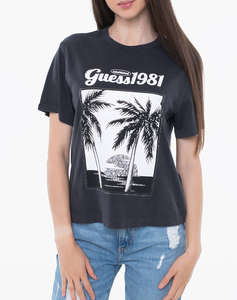 GUESS SS PALM PRINT WASHED TEE BLUZA DE DAMA