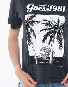 GUESS SS PALM PRINT WASHED TEE BLUZA DE DAMA