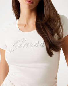 GUESS CN SS EMBRO SCRIPT LOGO TEE BLUZA DE DAMA